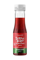 OstroVit Strawberry Flavoured Sauce, 350 g, sugar-free, low-calorie and fiber-rich for guilt-free indulgence.